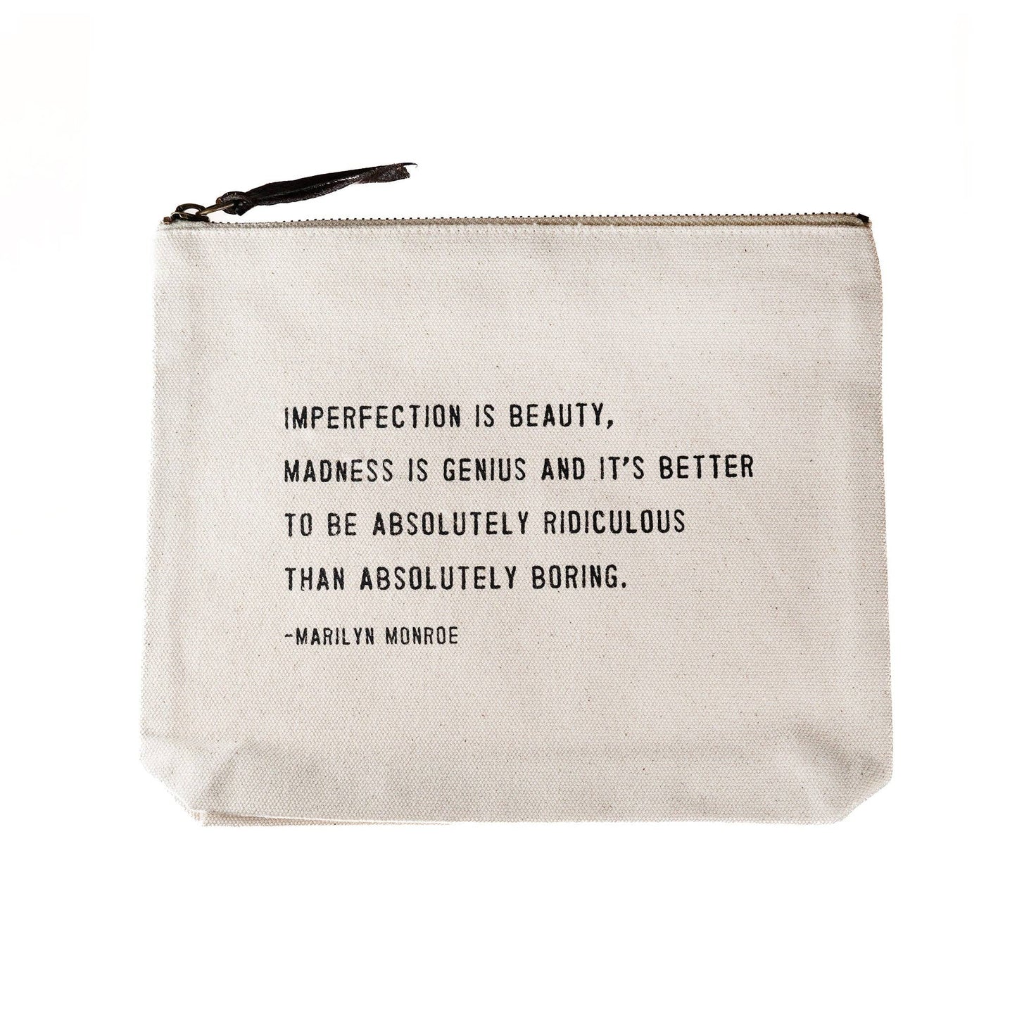 Imperfection Is Beauty Canvas Zip Bag