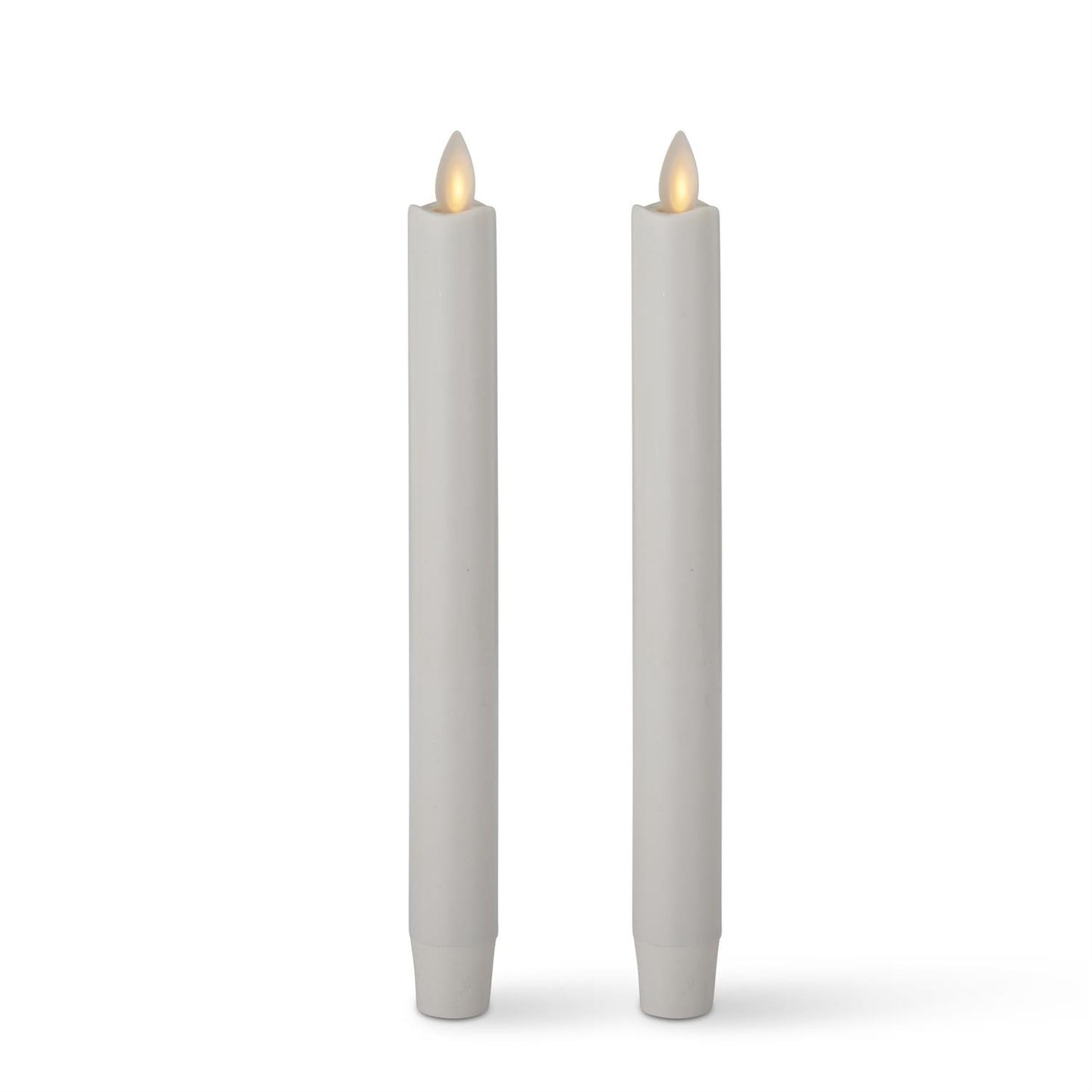 2 Pack 9.5 Inch White Wax Luminara Indoor Taper Candle