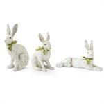 Garden Rabbits w/Green Bow