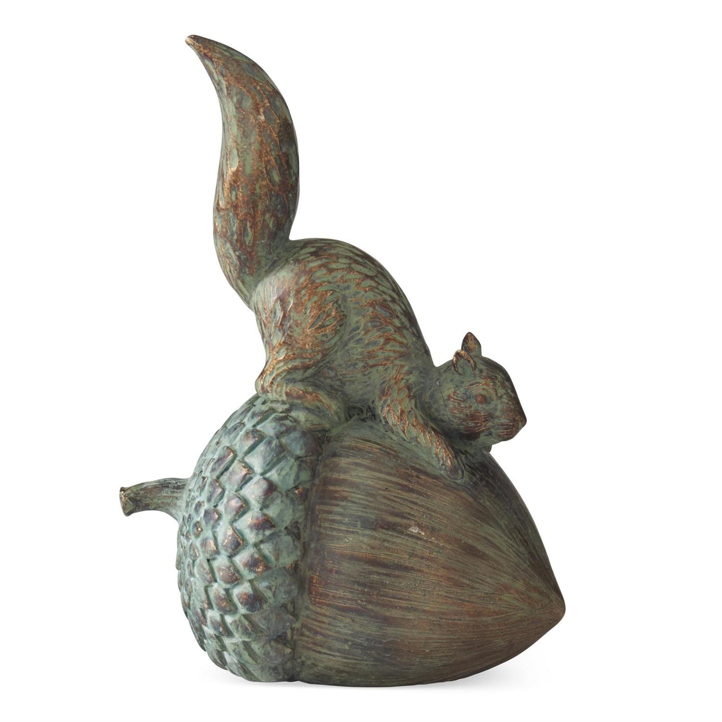 6.75 Inch Resin Patina Copper Squirl on Acorn