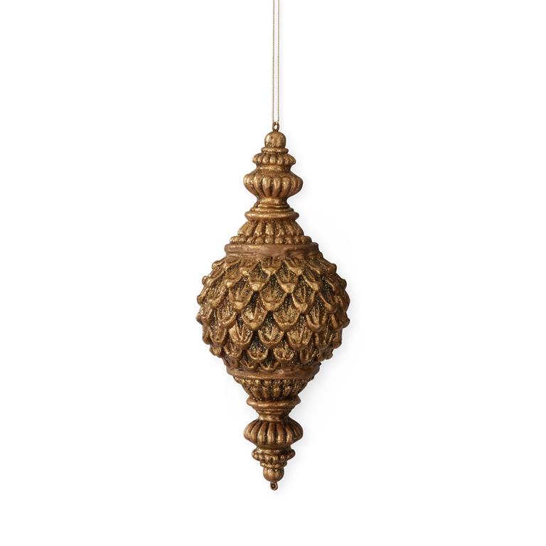 10 Inch Gold Artichoke Finial Shatterproof Orn