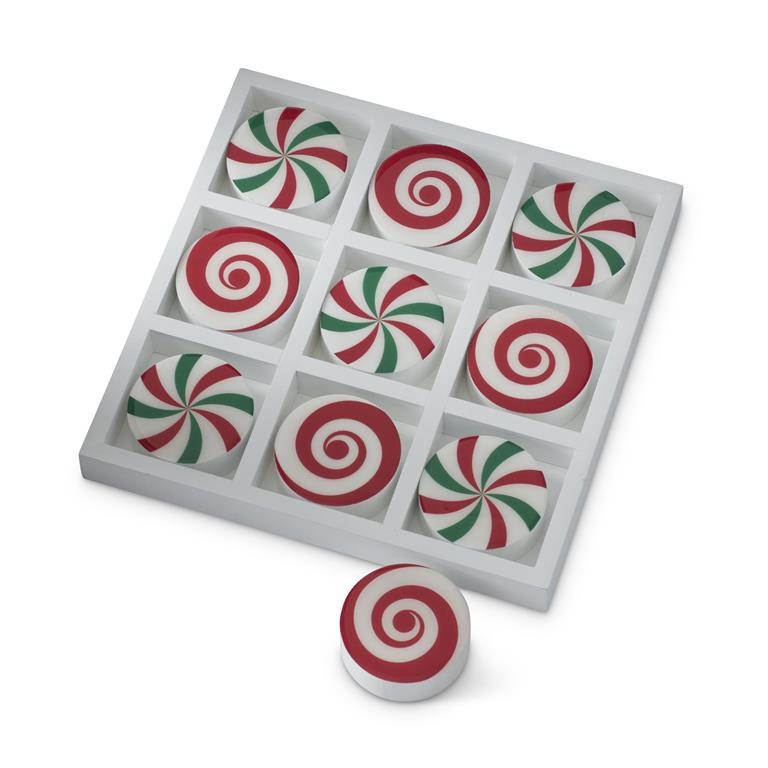 9 Inch Peppermint Candy Tic Tac Toe Board