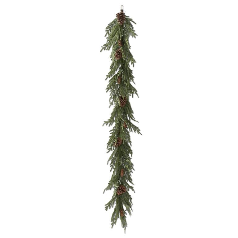 70 Inch Real Touch Pine & Juniper Garland w/Pine