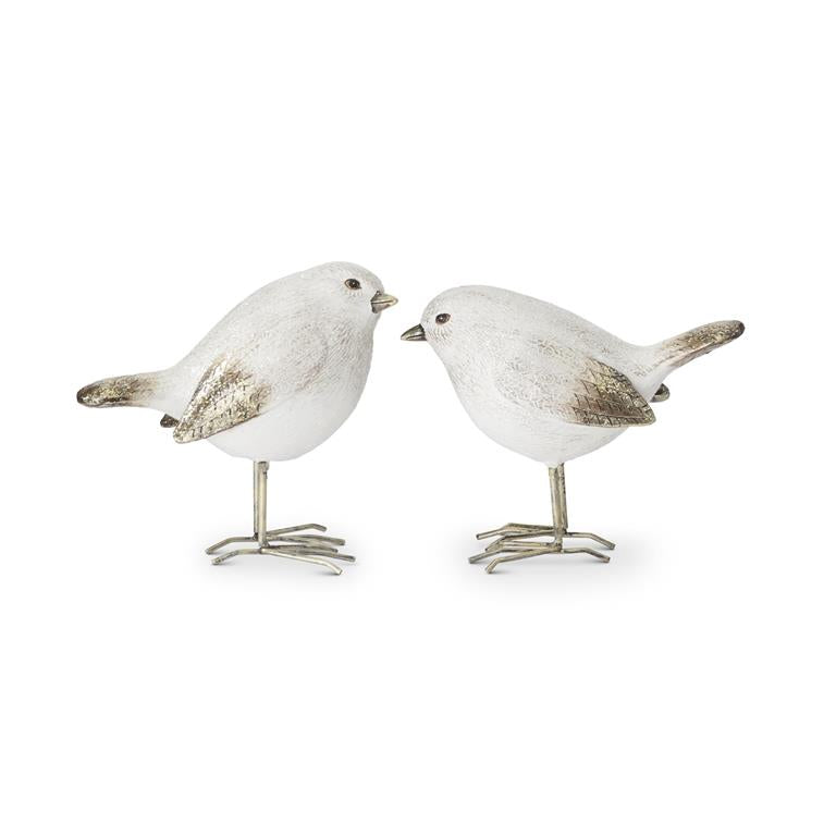 White & Gold Glittered Birds