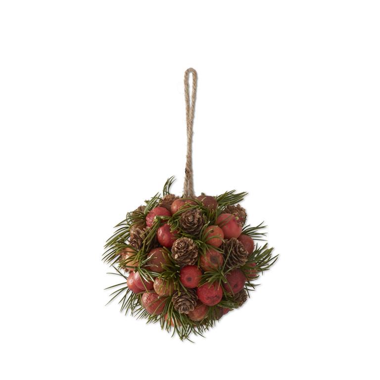 4.75 Inch Orange Pods Pinecones & Pine Round O