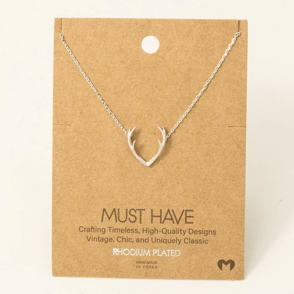 Classic Antler Pendant Necklace