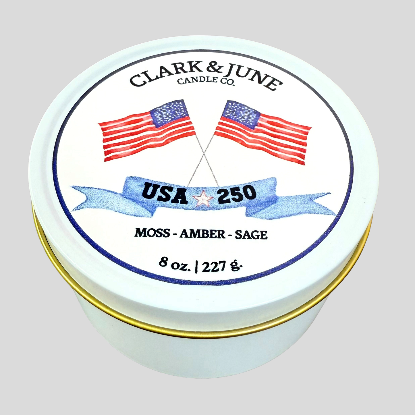 250th Anniversary 8oz Soy Candle with Flag