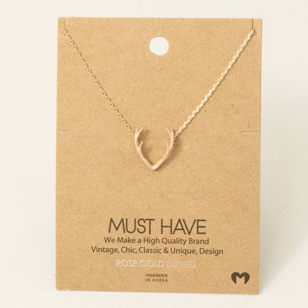 Classic Antler Pendant Necklace