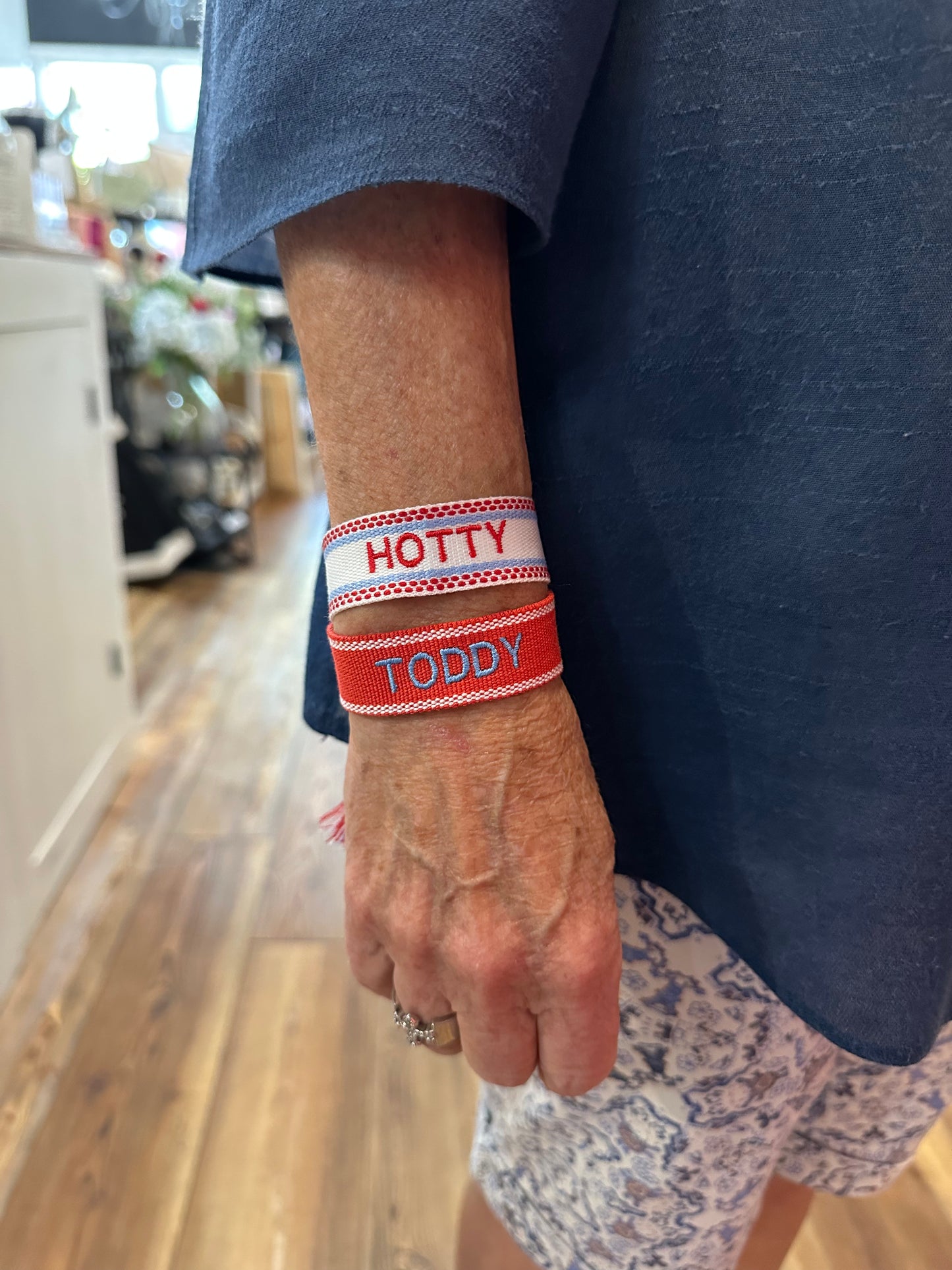 Ole Miss Embroidered Tassel Bracelet Set