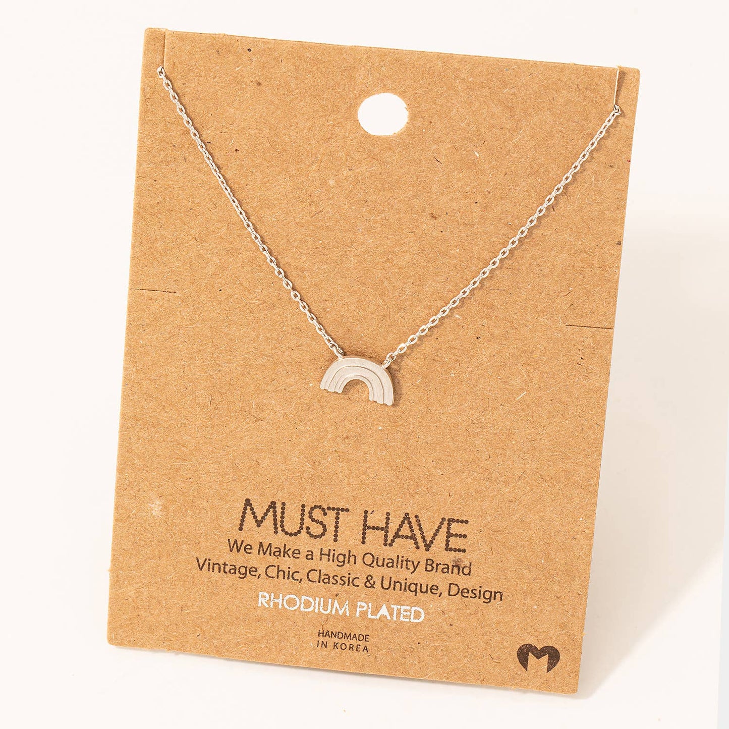 Mini Metallic Rainbow Pendant Necklace