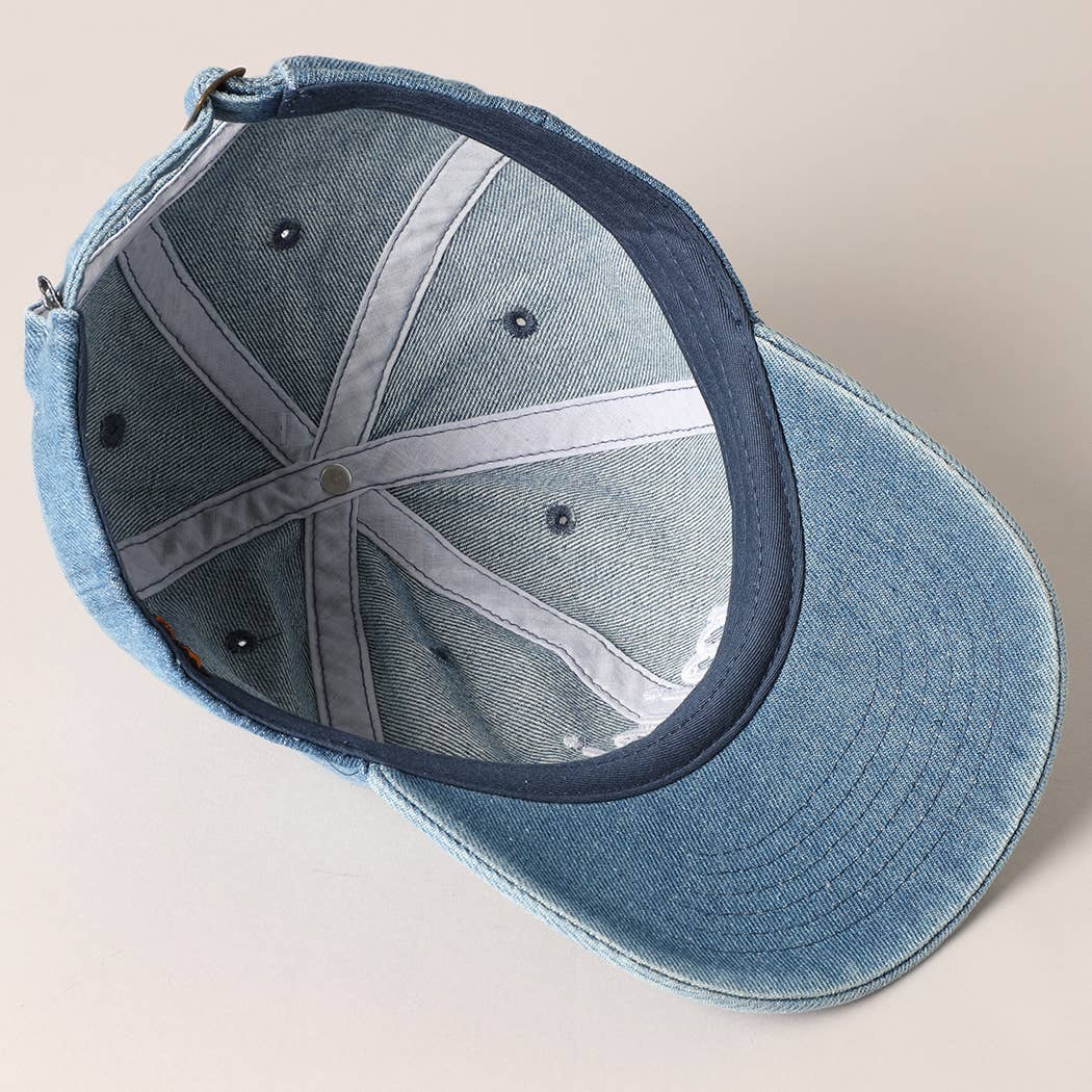 Mom Embroidered Denim Cap