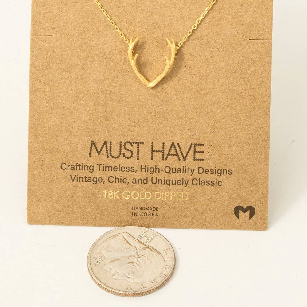 Classic Antler Pendant Necklace