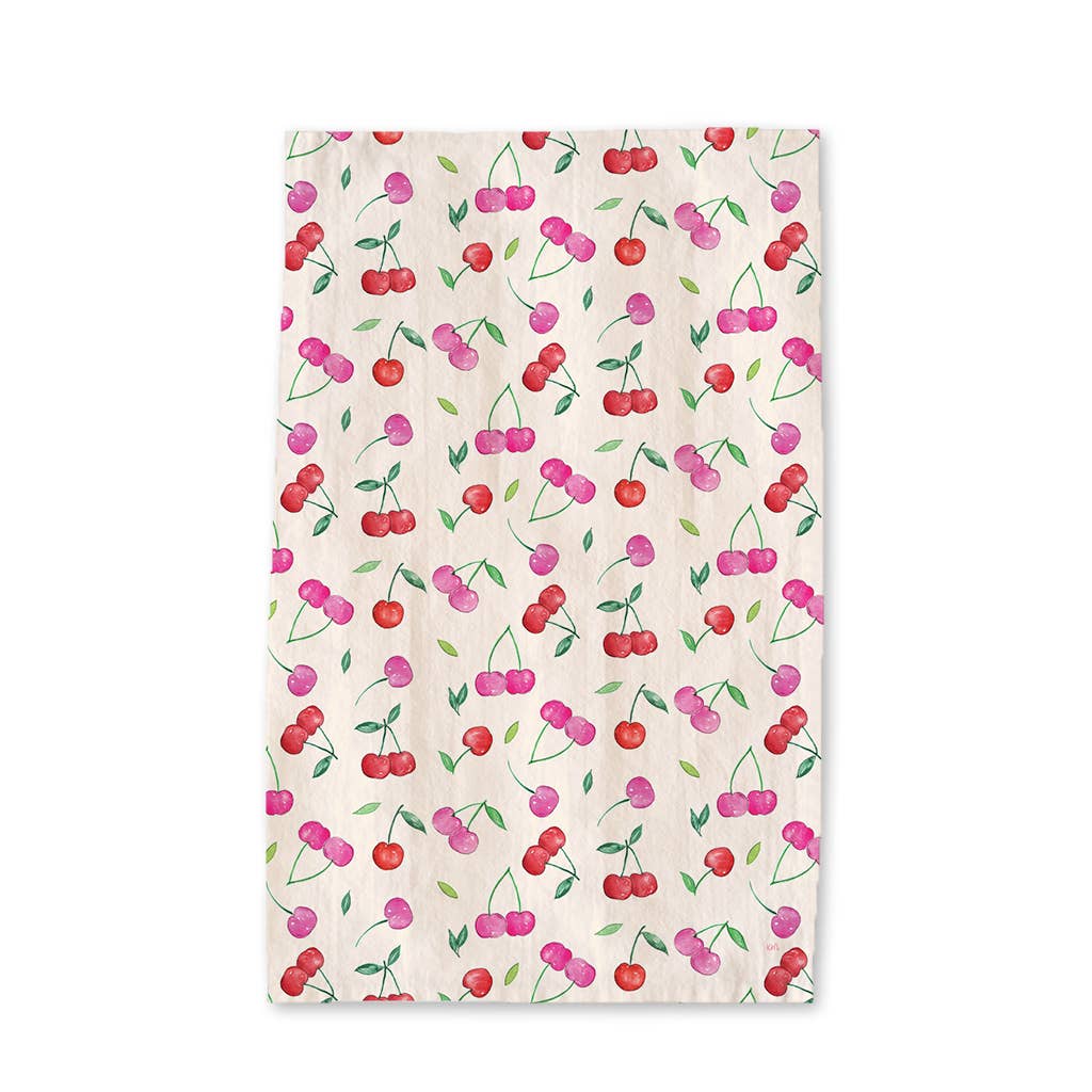 Cherry Tea Towel - Summer Cherries Fruit Kitchen Decor