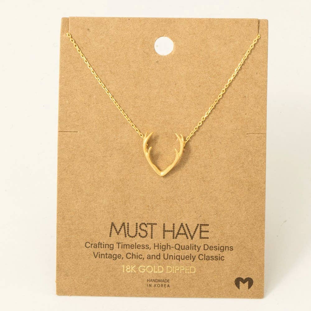 Classic Antler Pendant Necklace