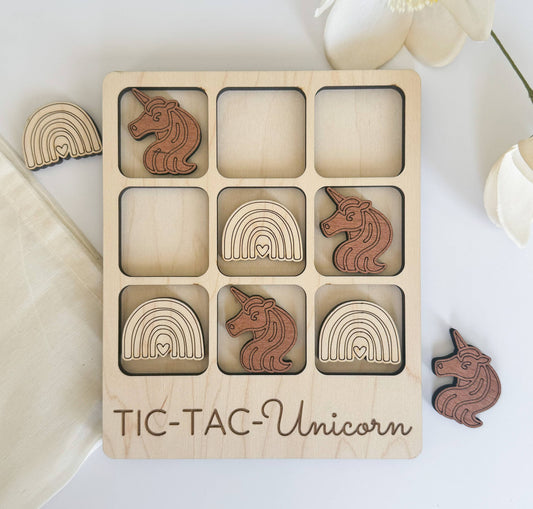 Unicorn Tic-Tac-Toe Game - Mythical Game / Girly Gift
