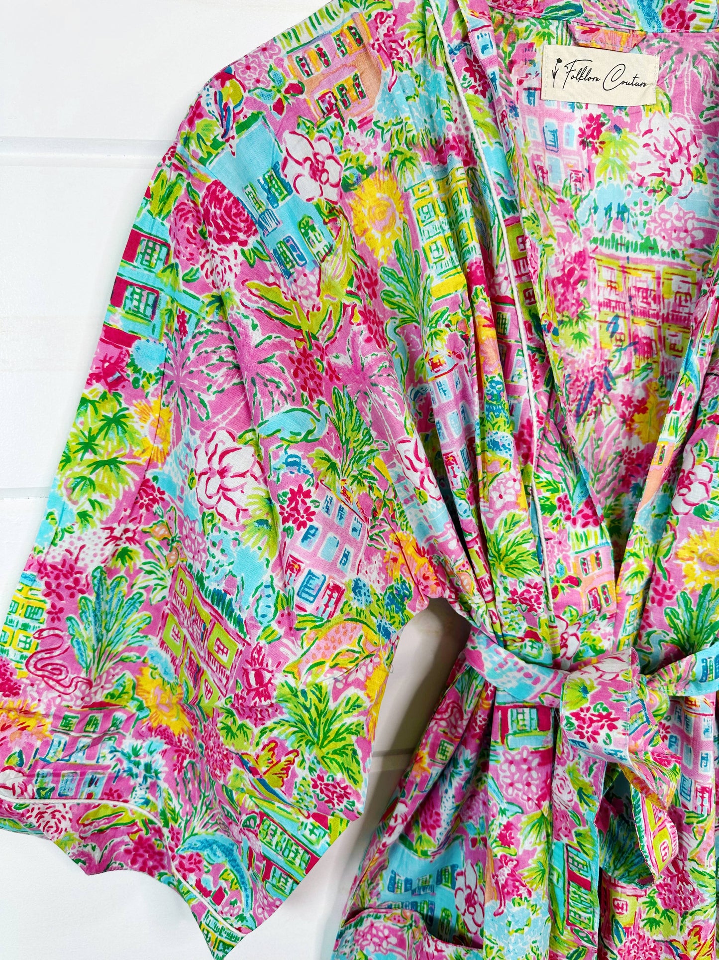 Women's Cotton Robe | Tropical Town Kimono Cover-Up Duster