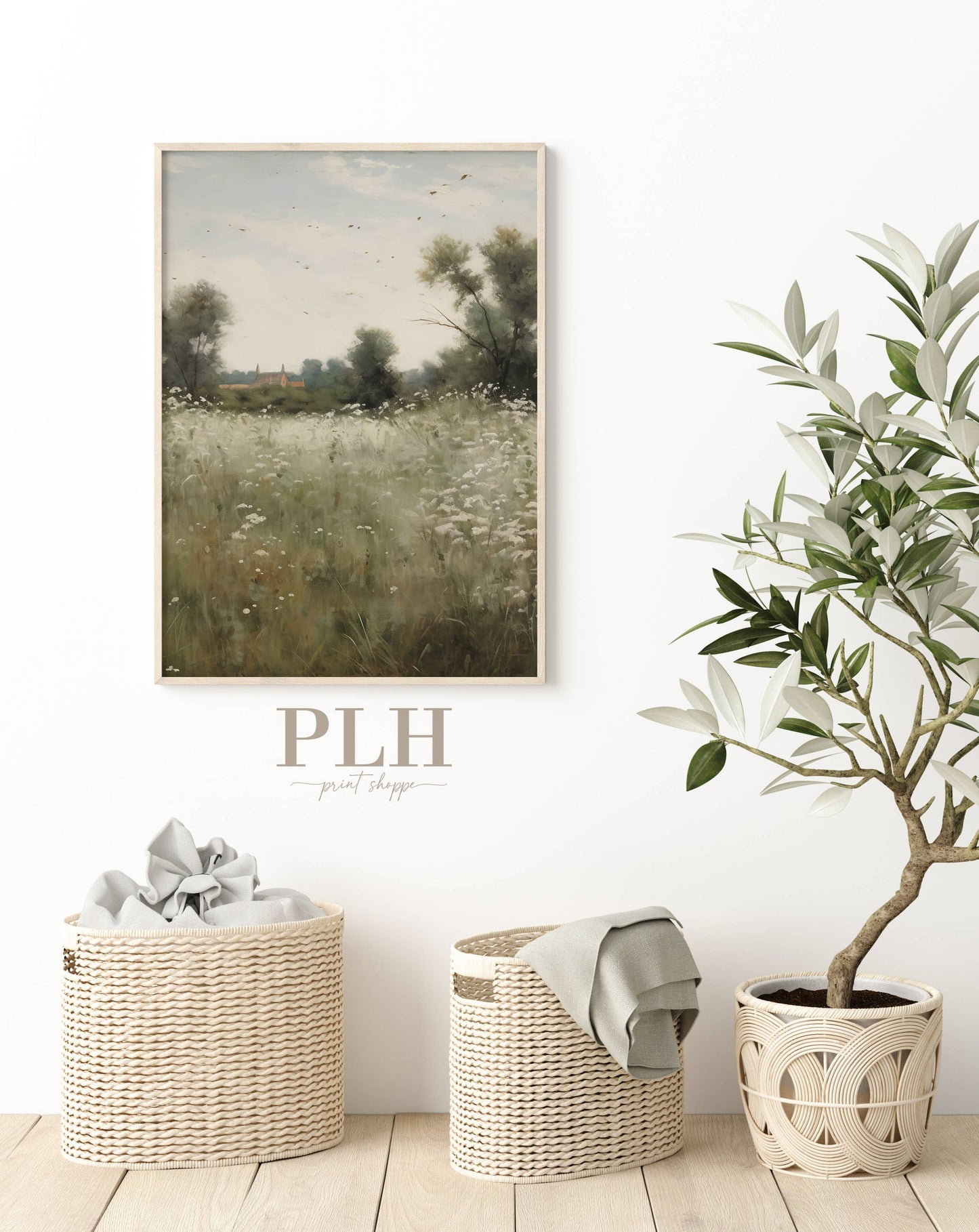 Vintage Field Landscape Premium Quality Art Print