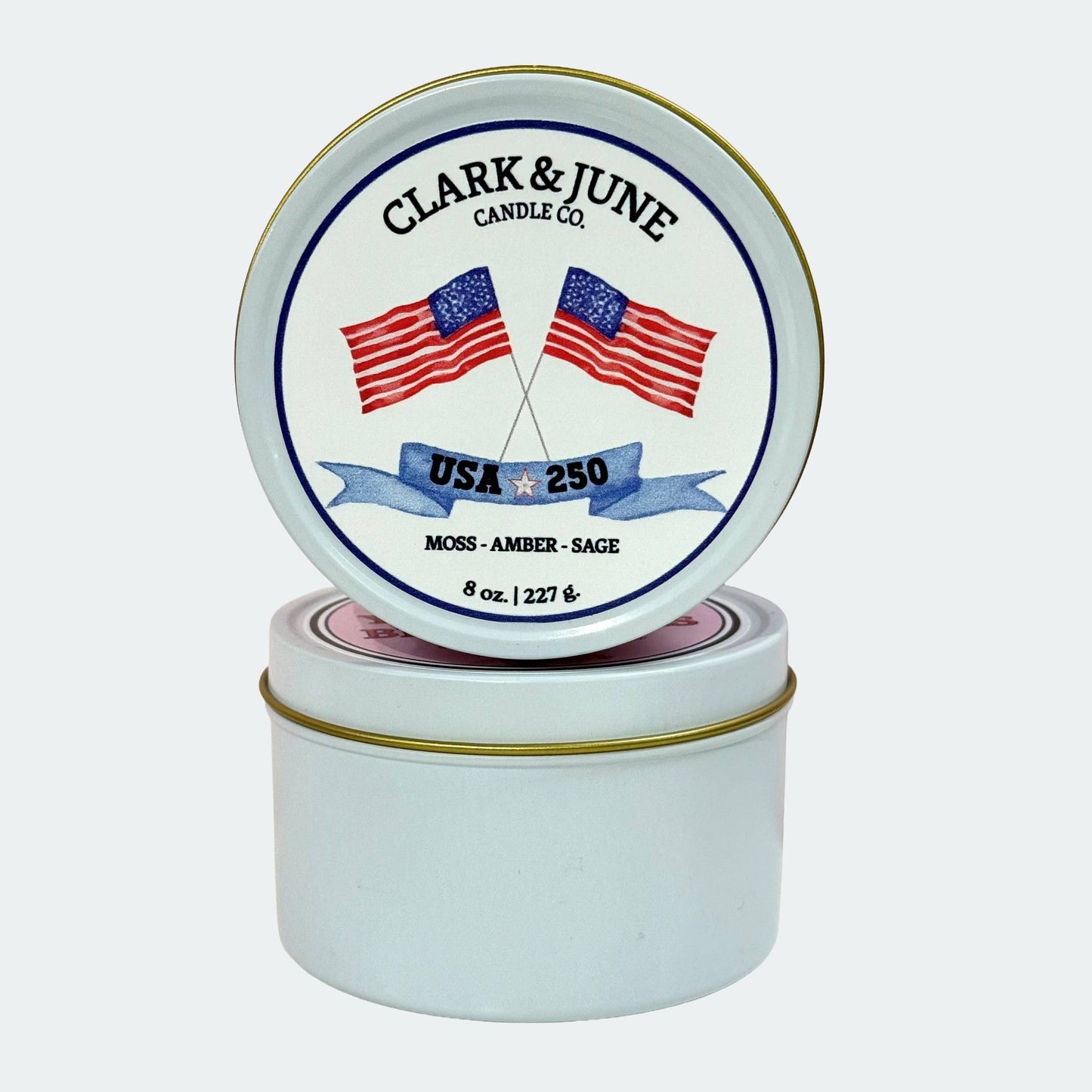 250th Anniversary 8oz Soy Candle with Flag