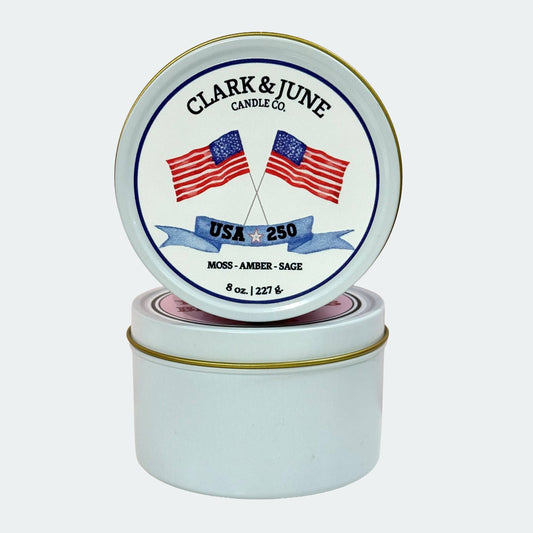 250th Anniversary 8oz Soy Candle with Flag
