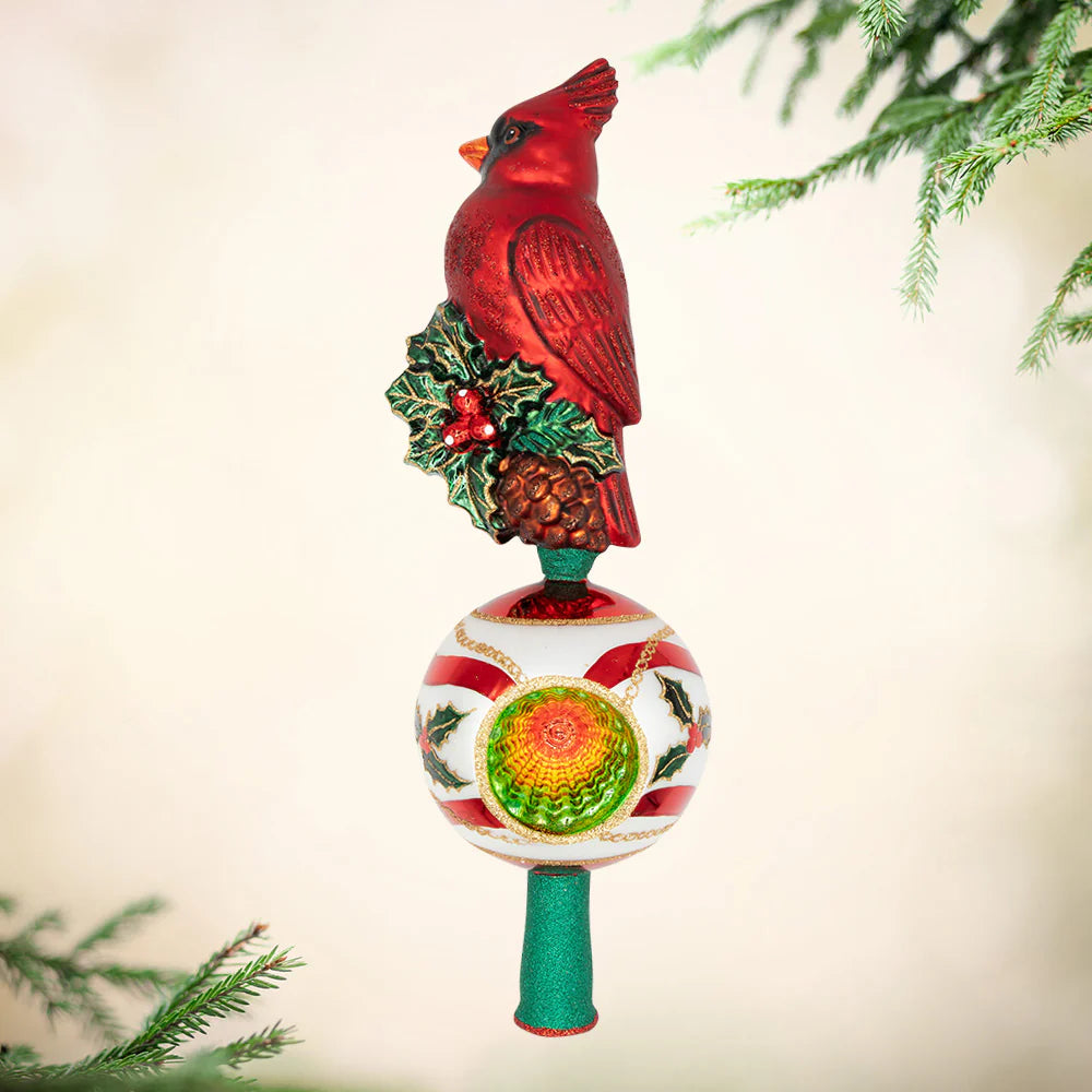 Majestic Cardinal Greetings Finial