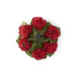 14.5 Inch Red Geranium Candle Ring (4Dia.)