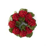 16 Inch Red Geranium Candle Ring/Wreath (6Dia.)