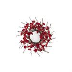 14.5 Inch Red Cherry Blossom Candle Ring (4Dia.)