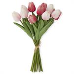 13 Inch Pink/Rose Real Touch Mini Tulip Bundle (12