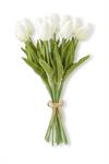 13 Inch White Real Touch Mini Tulip Bundle (12 Stem