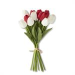 13 Inch Red & White Real Touch Mini Tulip Bundl