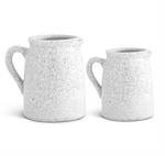 White Crackle Glazed Terracotta Pitchers