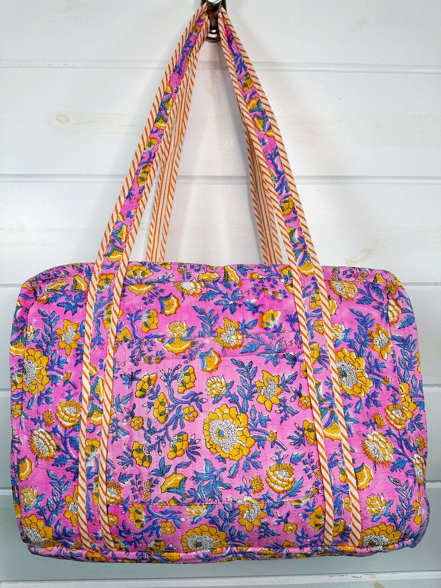 Quilted Duffle Bags | Block Print | Weekender Bag | Floral