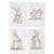 Assorted Bunny Hand-painted Cotton Guest Towels (4