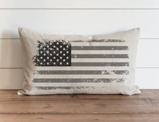 Flag Gray Pillow Cover Only