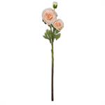 25 Inch Peach Real Touch Triple Bloom Ranuncu