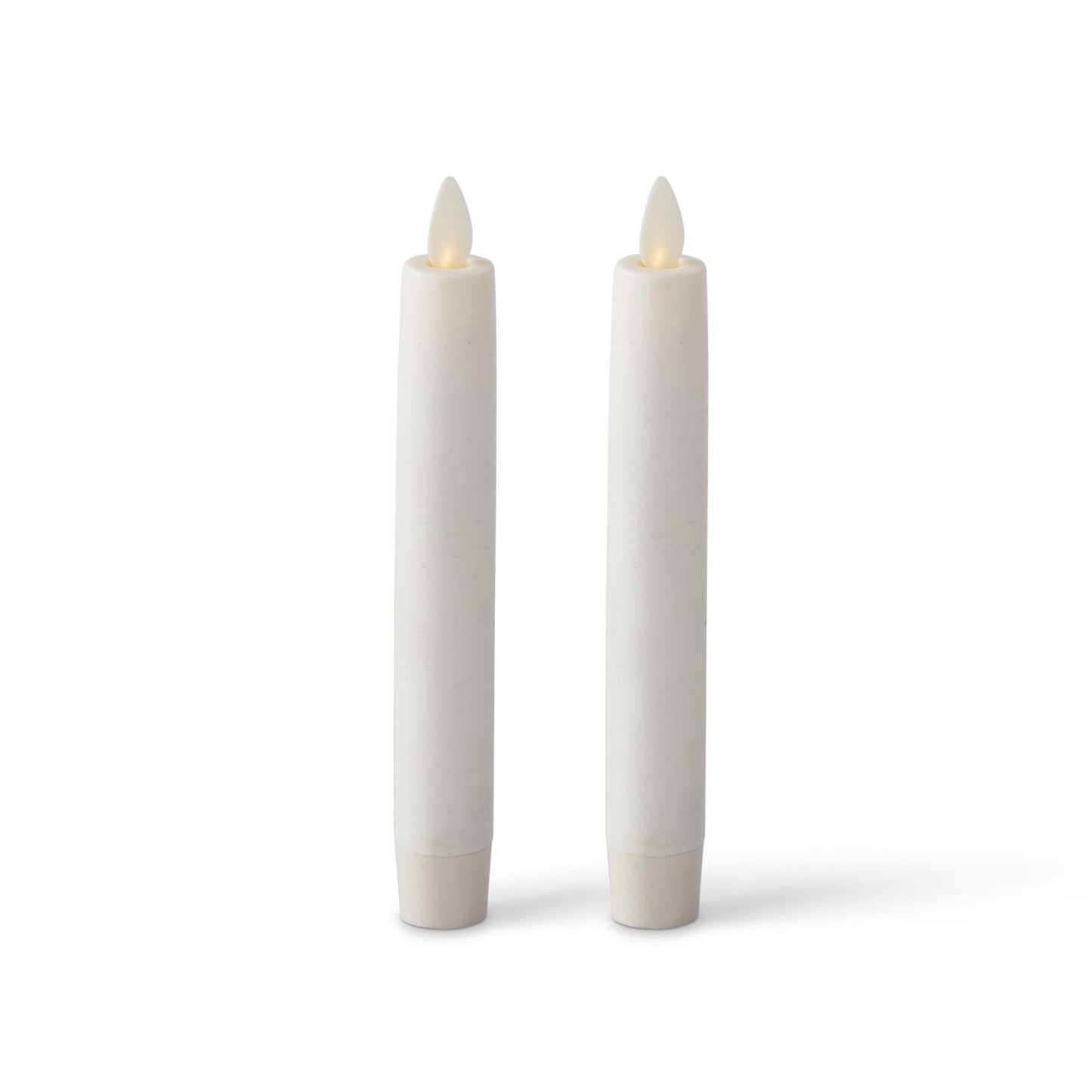 2 Pack 6 Inch White Wax Luminara Indoor Taper Candle