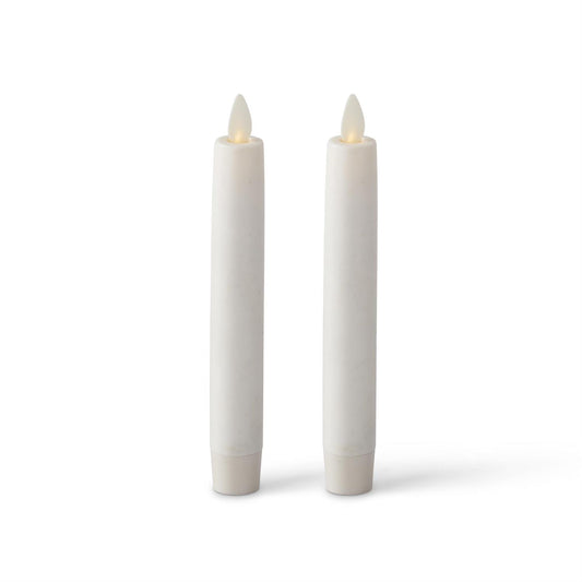 2 Pack 6 Inch White Wax Luminara Indoor Taper Candle