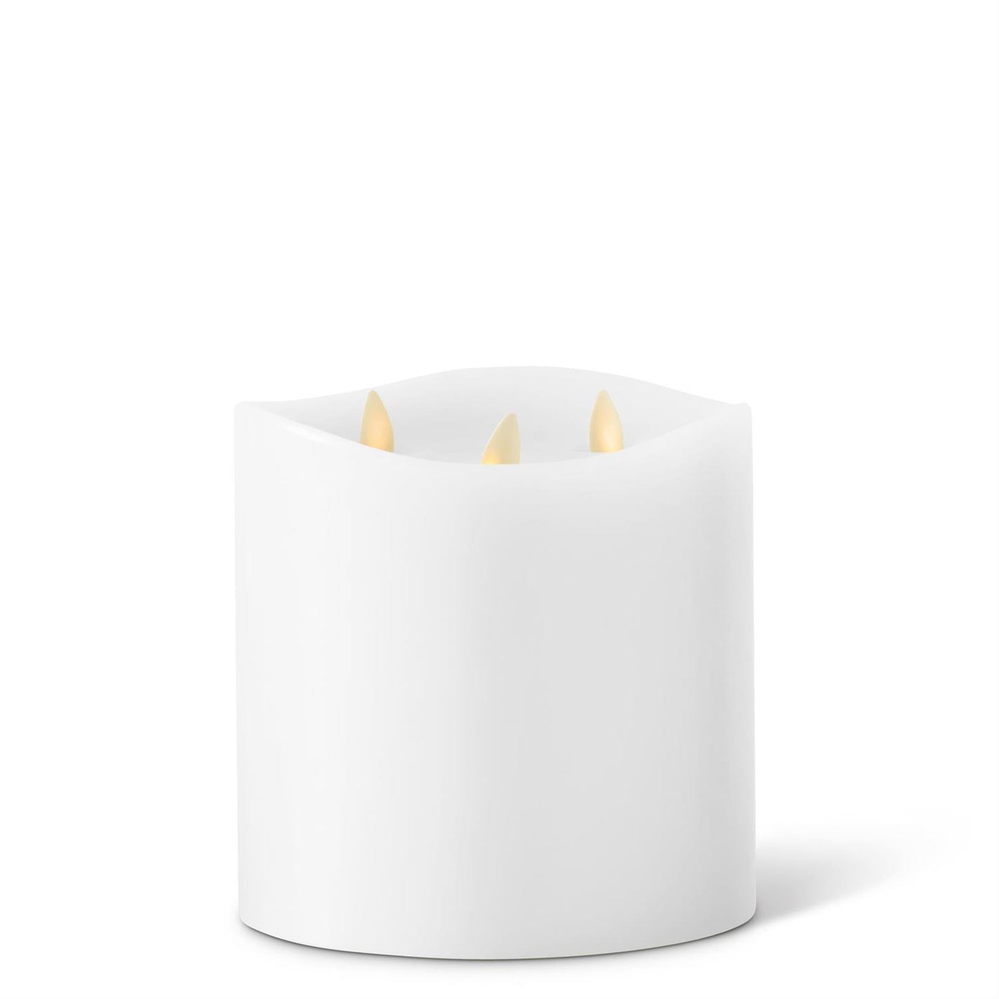 6 Inch White Wax Luminara 3 Flame Indoor Pillar Candle