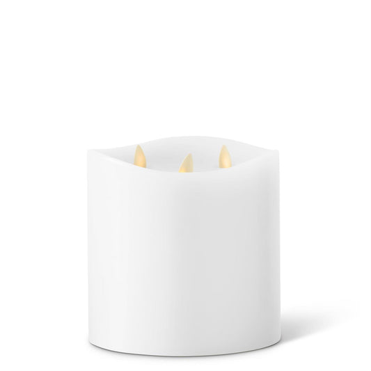 6 Inch White Wax Luminara 3 Flame Indoor Pillar Candle