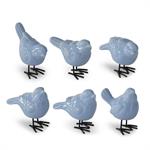 Assorted 2.5 Inch Blue Porcelain Bird