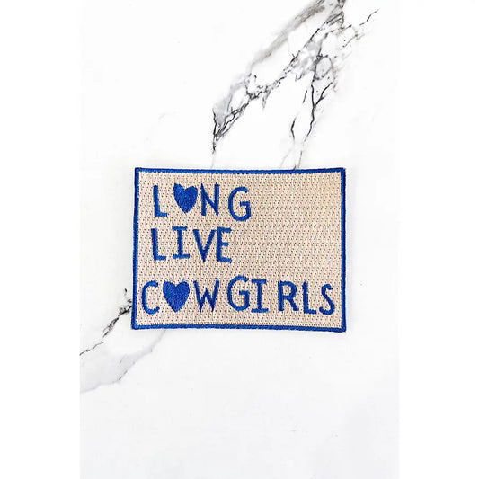 Blue Long Live Cowgirls Hat Patch