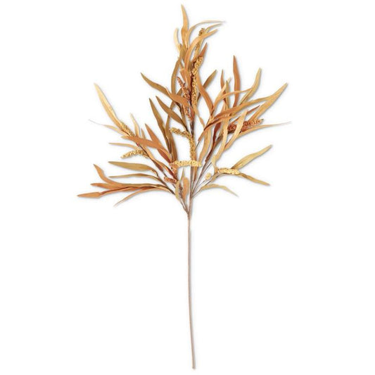 38 Inch Orange & Tan Long Eva Leaves Stem