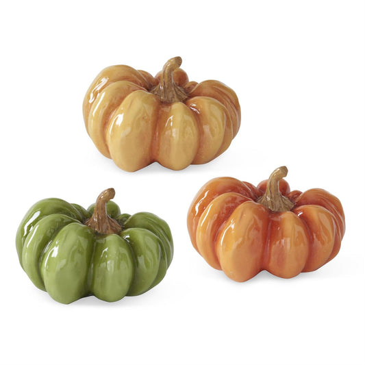 3 Inch Fall Colored Resin Pumpkins