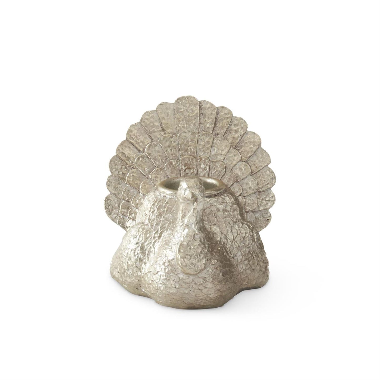 3.25 Inch Antiqued Silver Turkey Taper Candle Holder