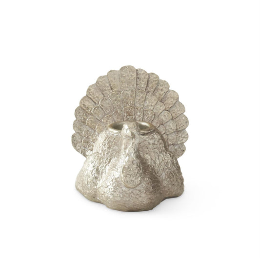 3.25 Inch Antiqued Silver Turkey Taper Candle Holder