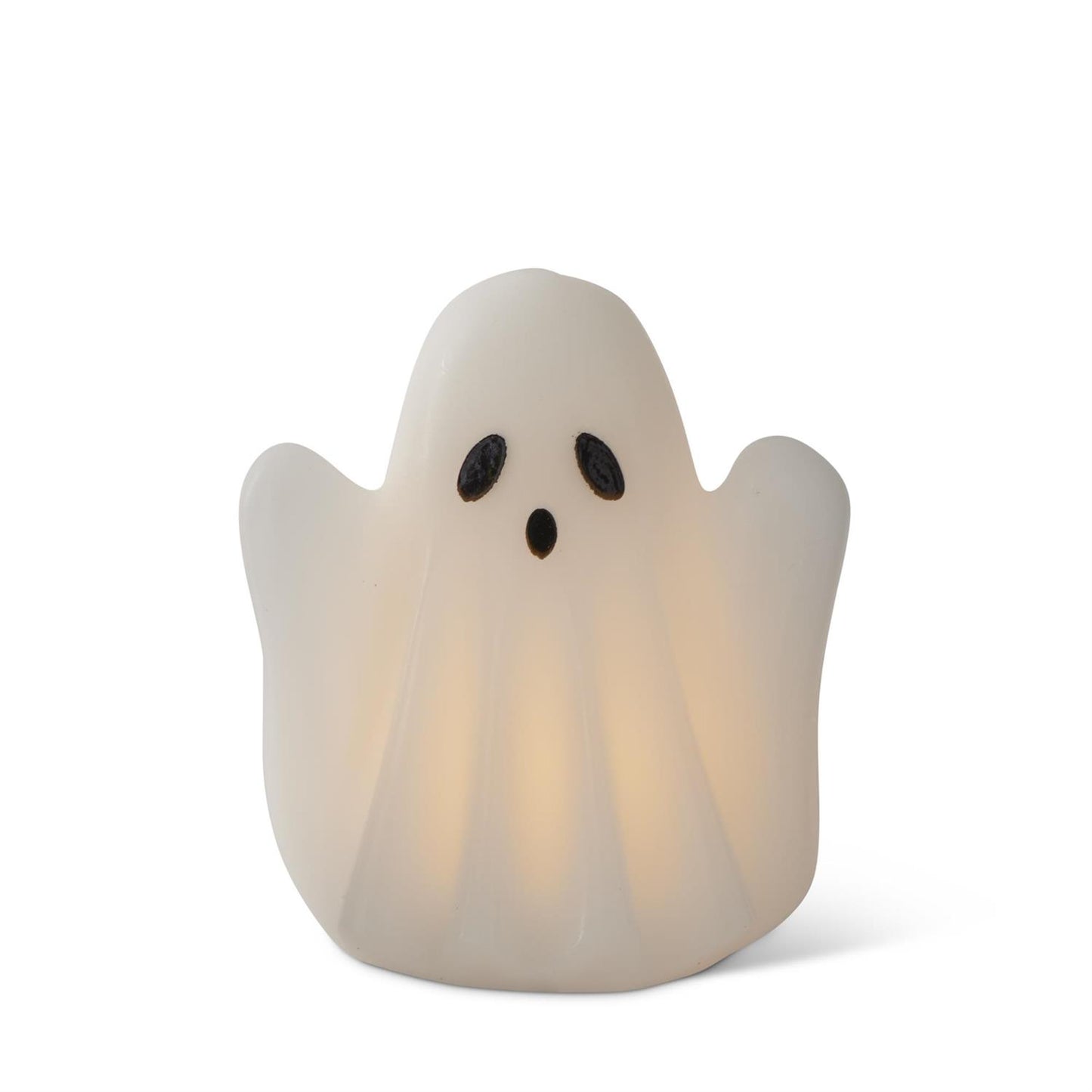 6 Inch White Wax LED Ghost w/Timer