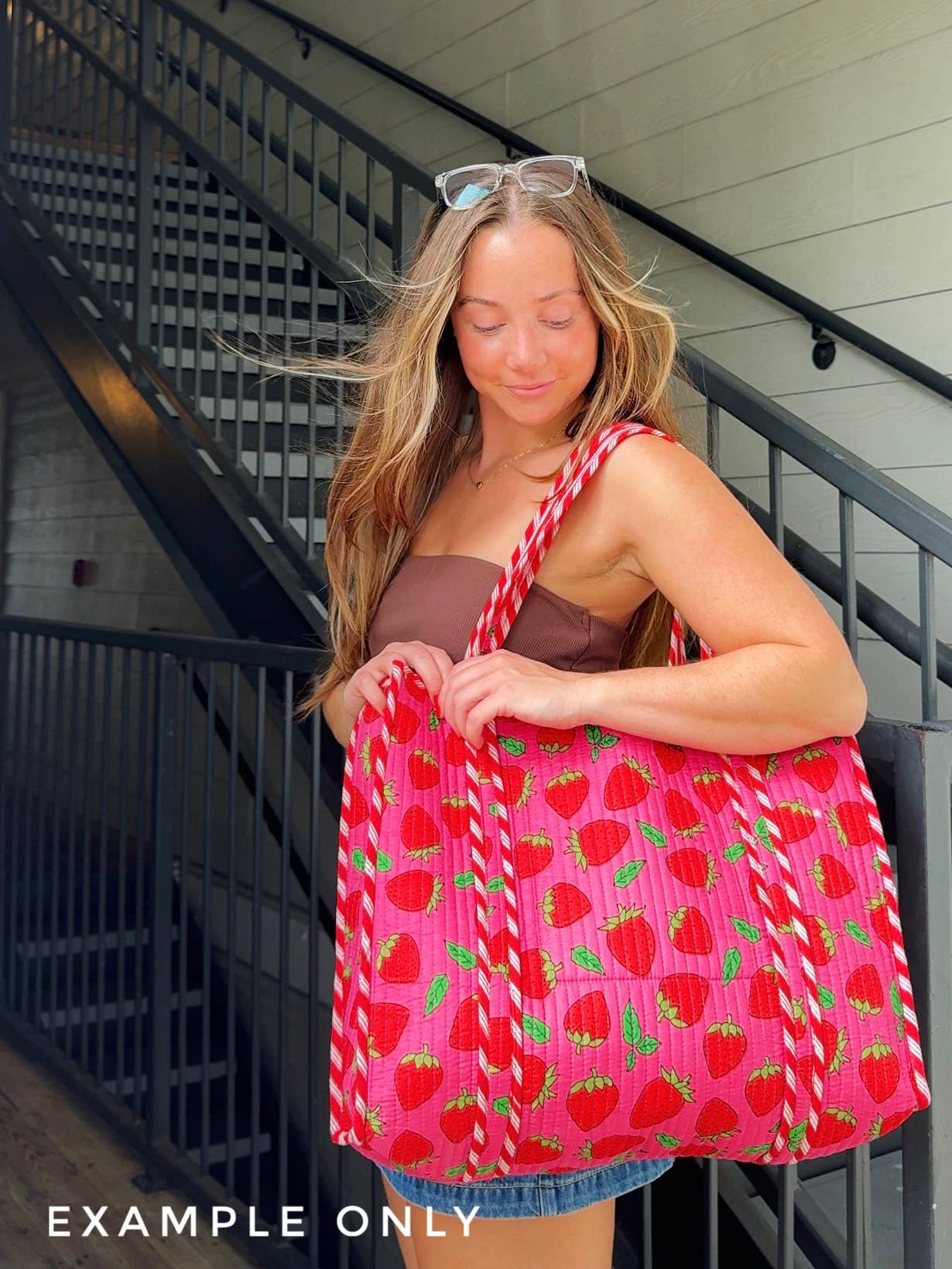 Large Quilted Travel Tote Lemonade Tiger Print