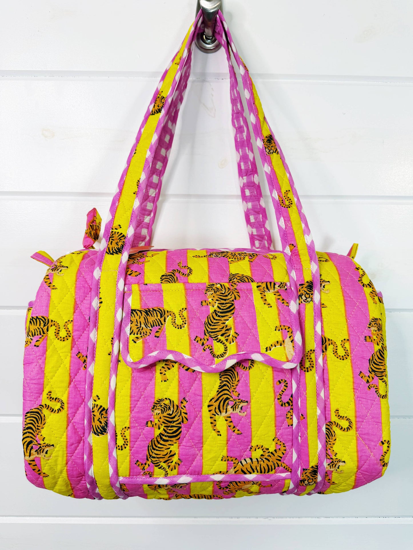 Quilted Mini Duffle Lemonade Tiger Print