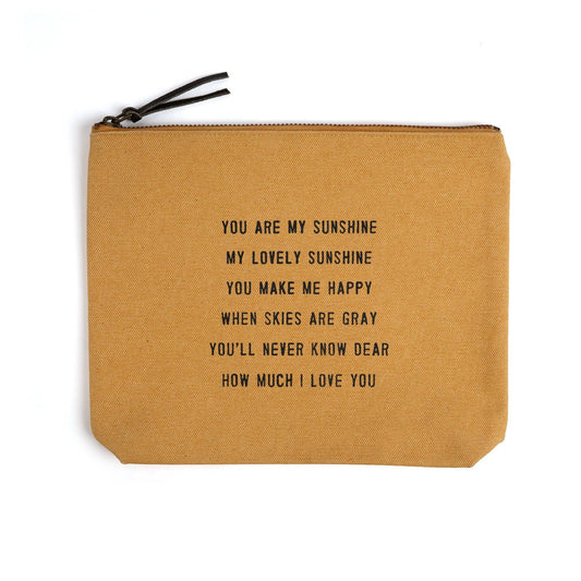 You Are My Sunshine Canvas Zip Bag