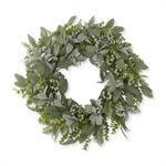 30 Inch Mixed Green Foliage w/Berries Wreath